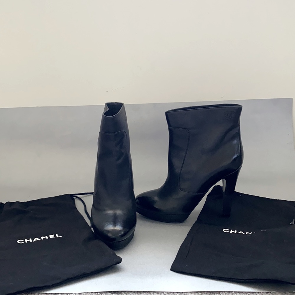 Chanel Platform Leather Boots